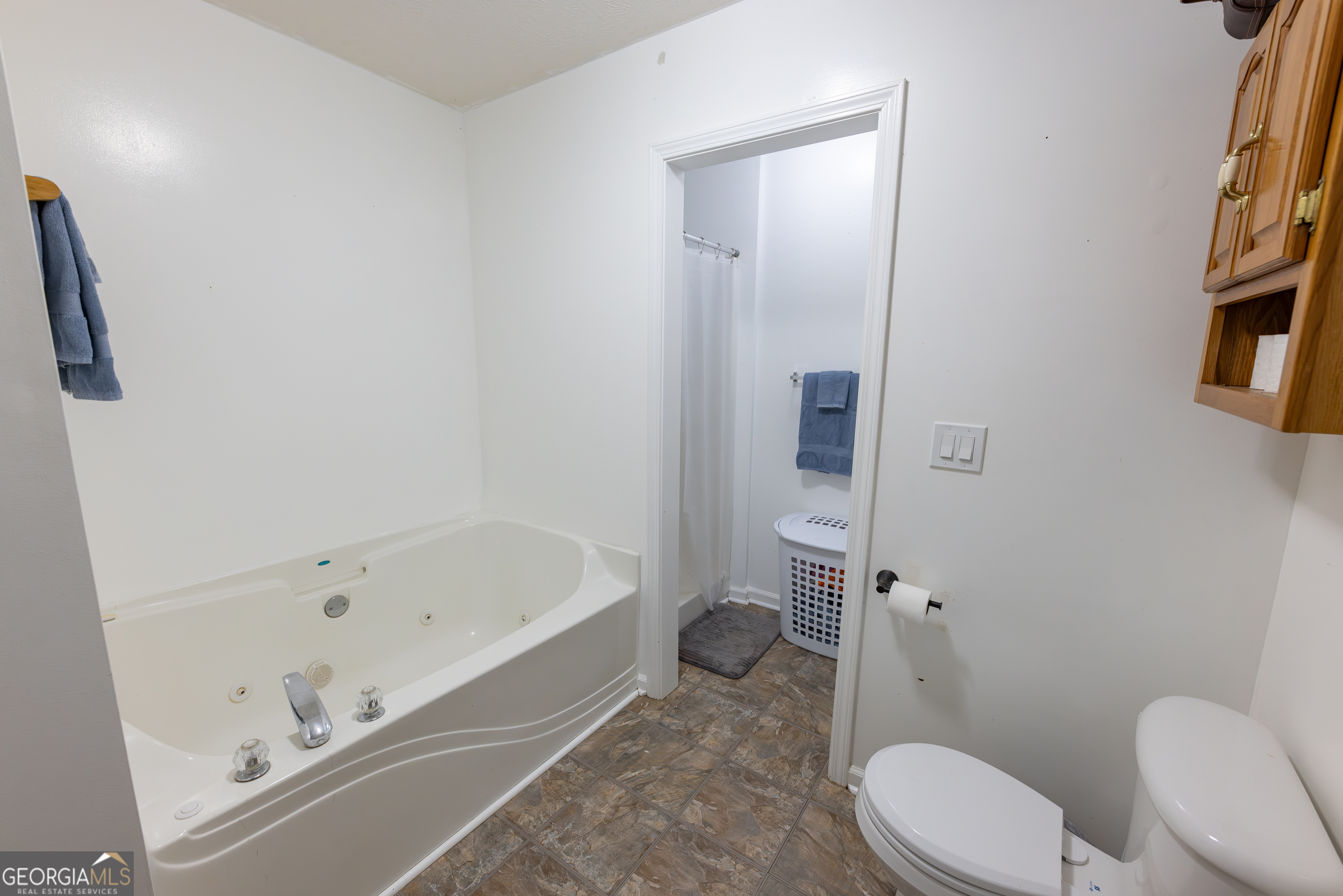 647 Pine Valley Road Meansville, GA 30256 - Photo 23 of 92 a bathroom with a bathtub and a toilet