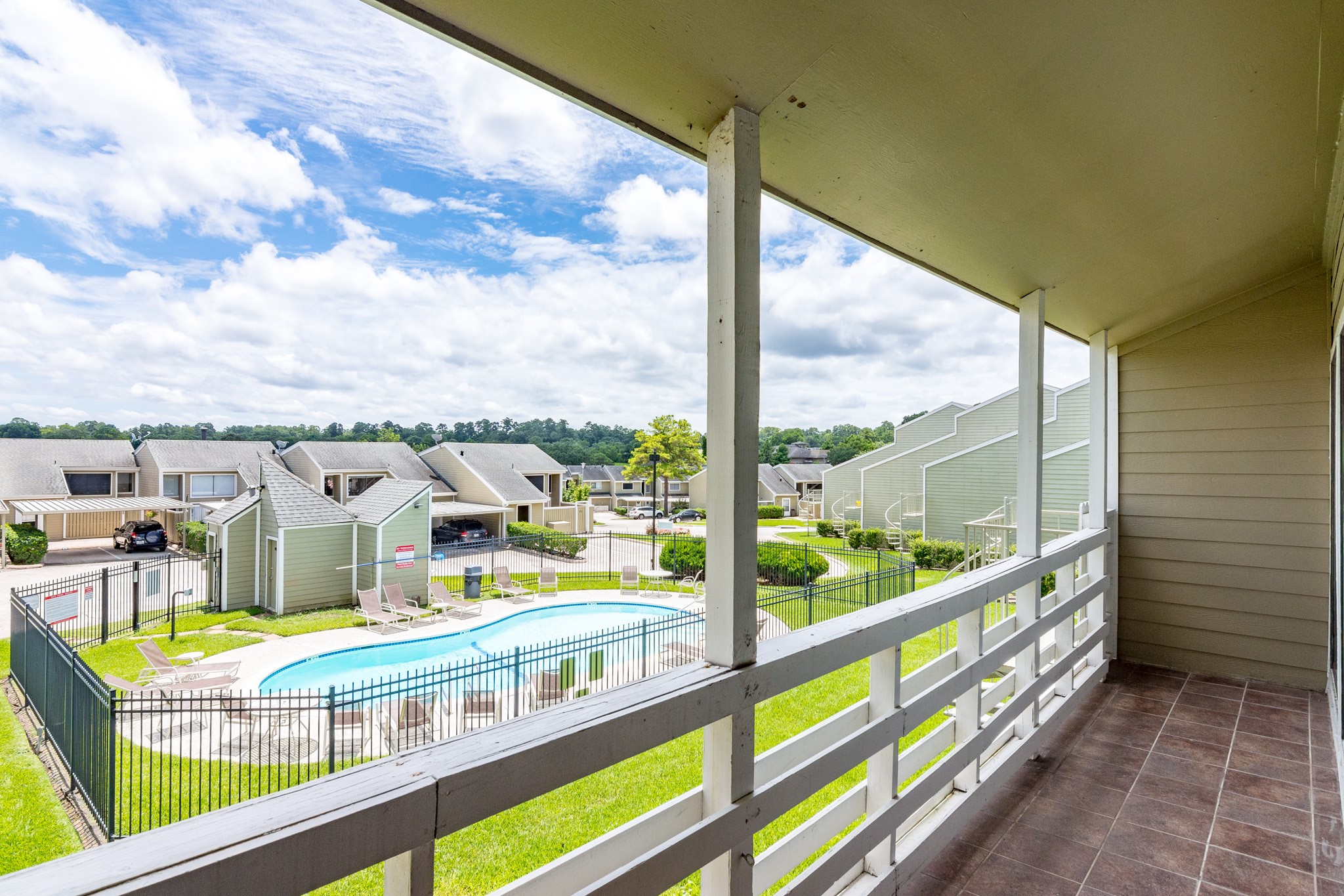 a view of an ocean from a balcony