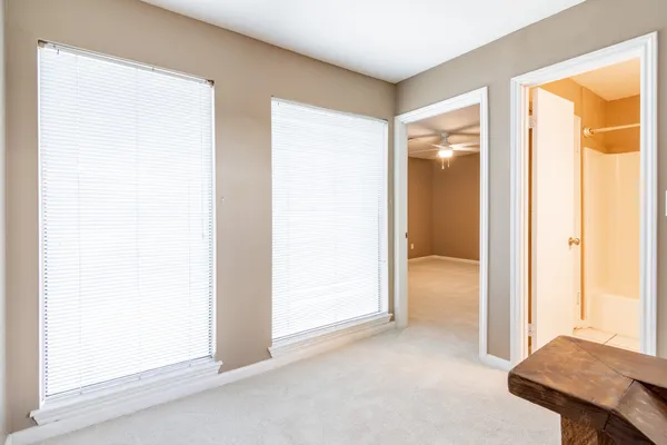 a view of a room with a wardrobe space
