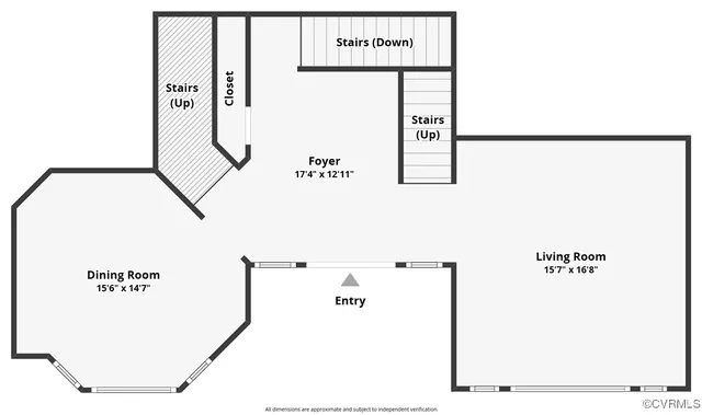 a picture of door with an open kitchen