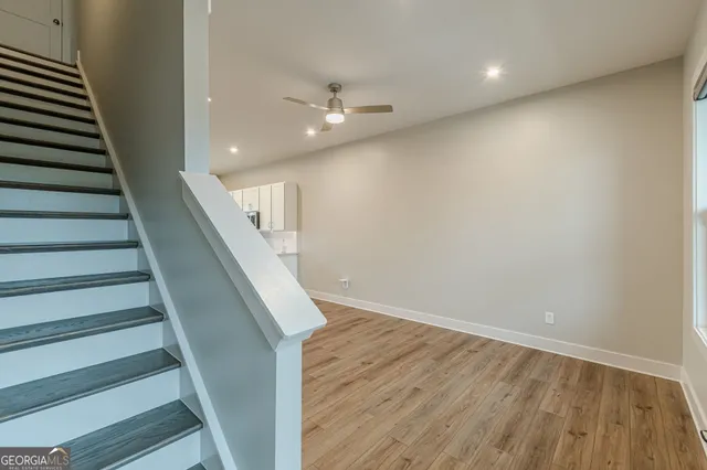 a view of a balcony with city view