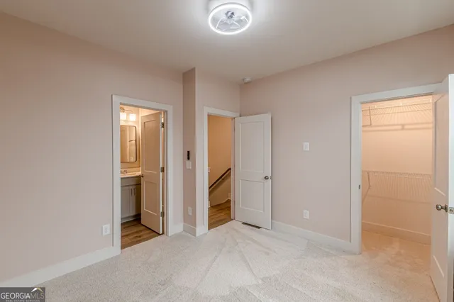 a view of a room with racks on the wall