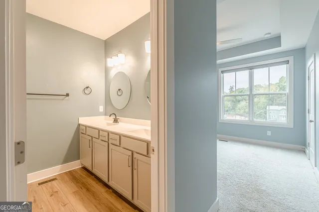 an empty room with a window