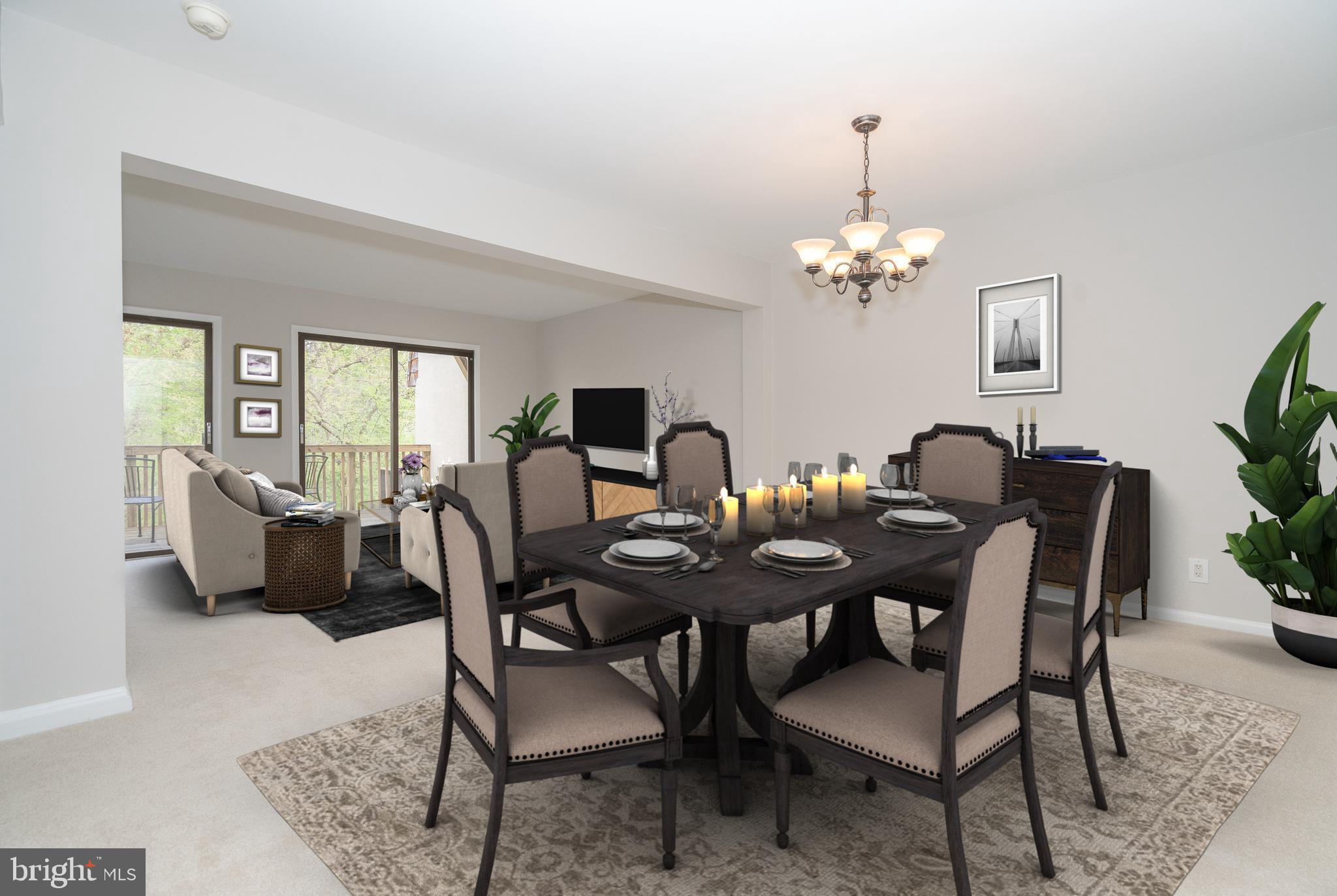 1605 Valencia Way Reston, VA 20190 - Photo 10 of 73 Virtually Staged Dining Room/Living Room example