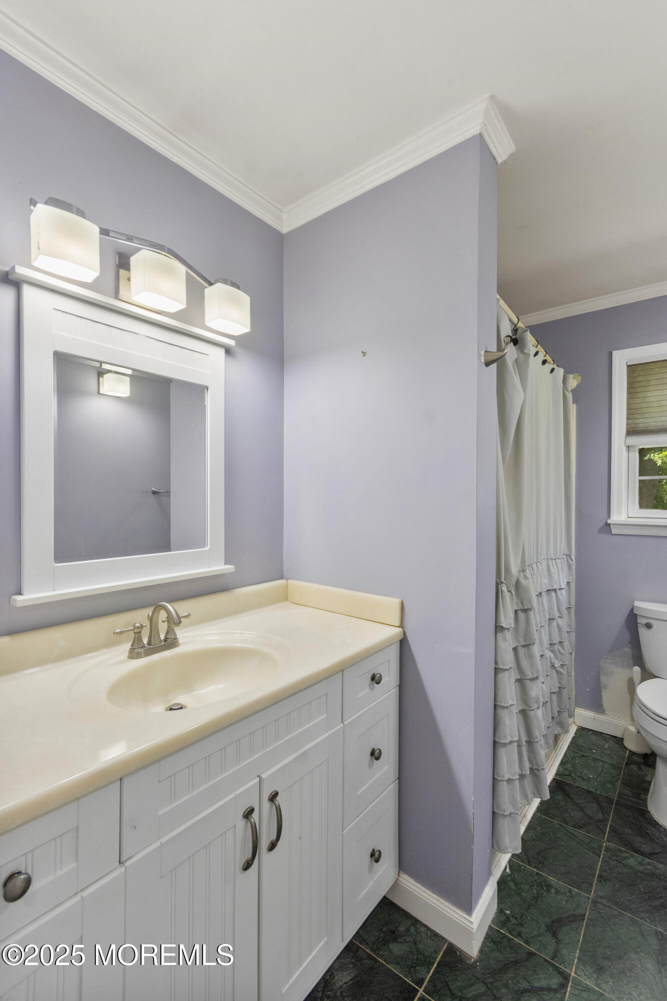 44 Koenig Lane Freehold, NJ 07728 - Photo 13 of 22 a bathroom with a sink vanity granite toilet and a mirror