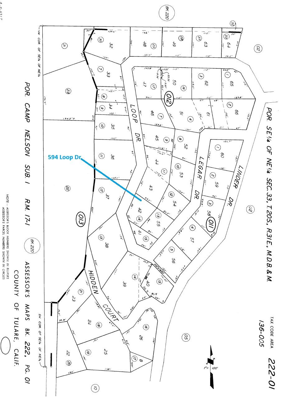 594 Loop Drive Springville, CA 93265 - Photo 67 of 68 65-Parcel map
