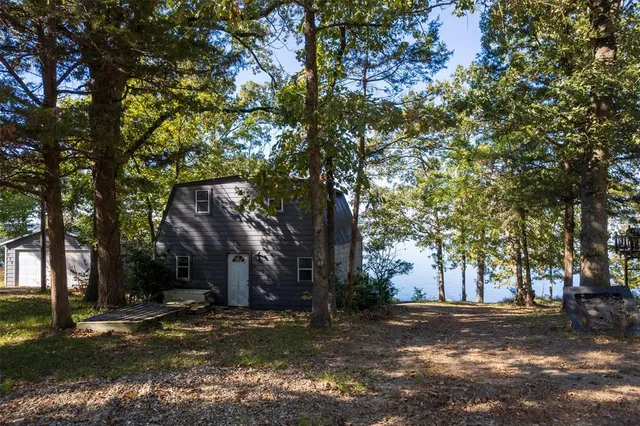a view of a yard with a tree
