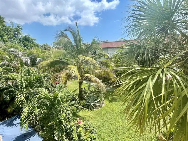 a backyard of a building