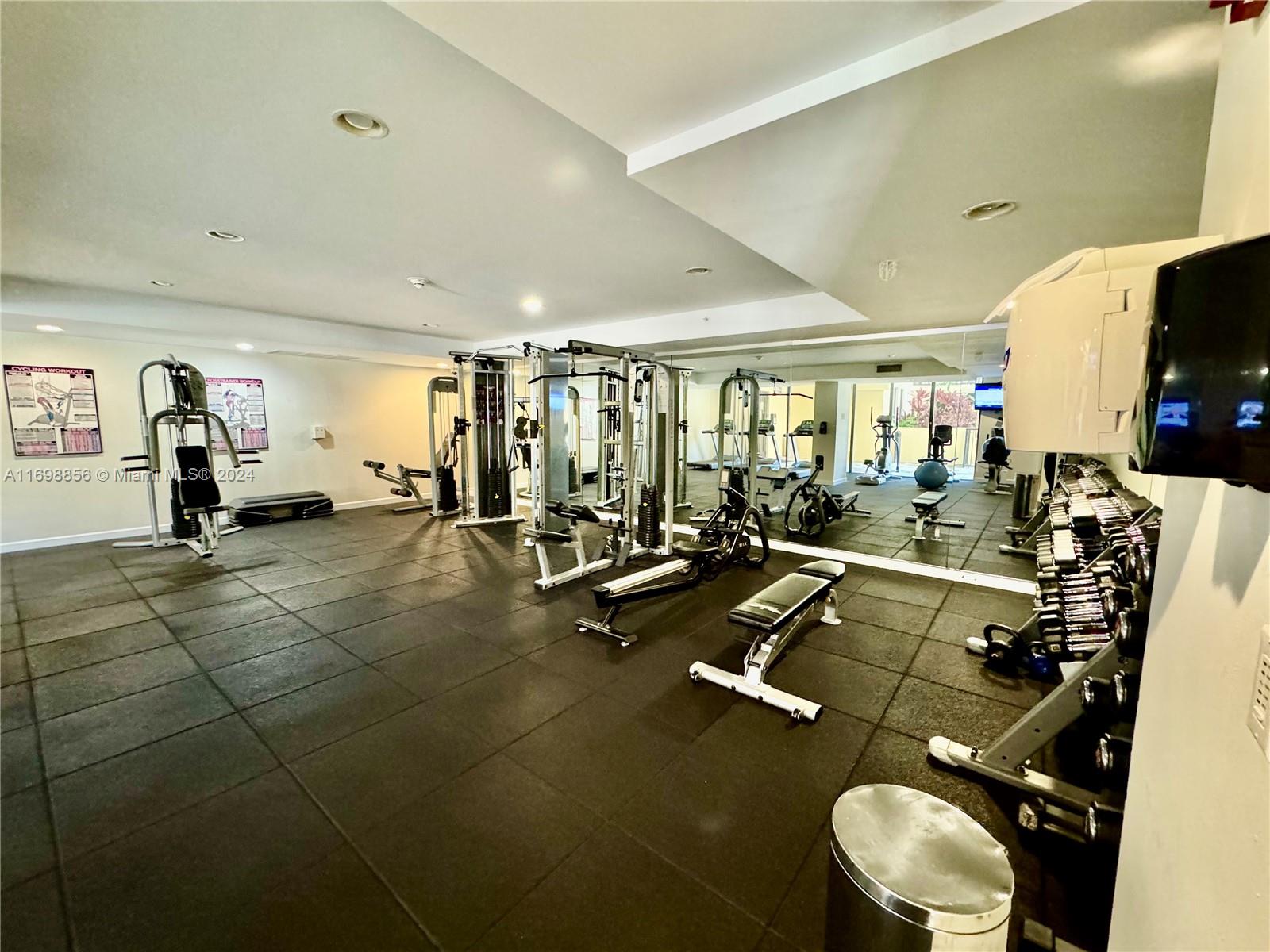 55 Merrick Way, Unit 730 Coral Gables, FL 33134 - Photo 22 of 23 a view of a room with gym equipment