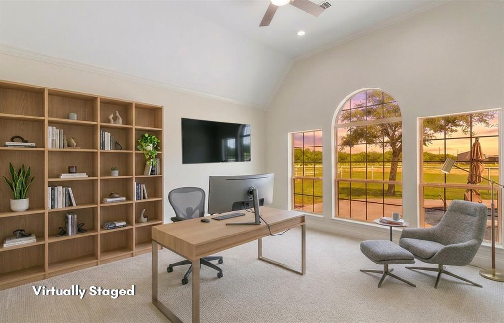 13507 Friendship Road Pilot Point, TX 76258 - Photo 27 of 39 a living room with furniture a floor to ceiling window and a flat screen tv