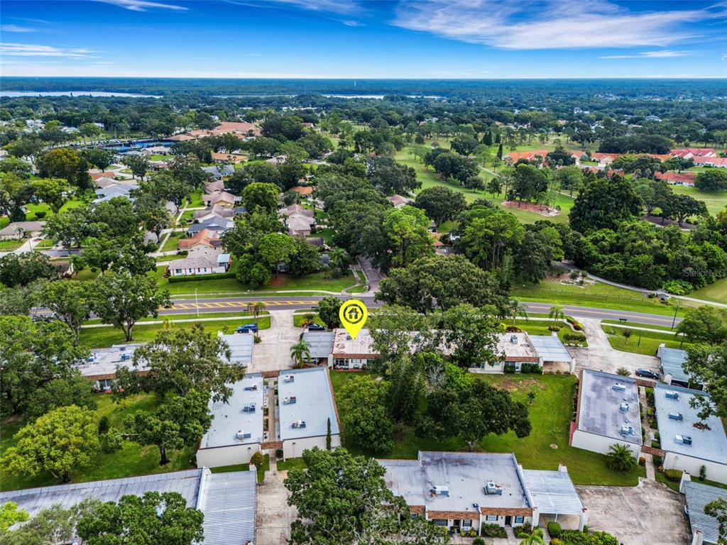 3140 Highlands Boulevard, Unit F Palm Harbor, FL 34684 - Photo 41 of 78 an aerial view of a houses with a yard