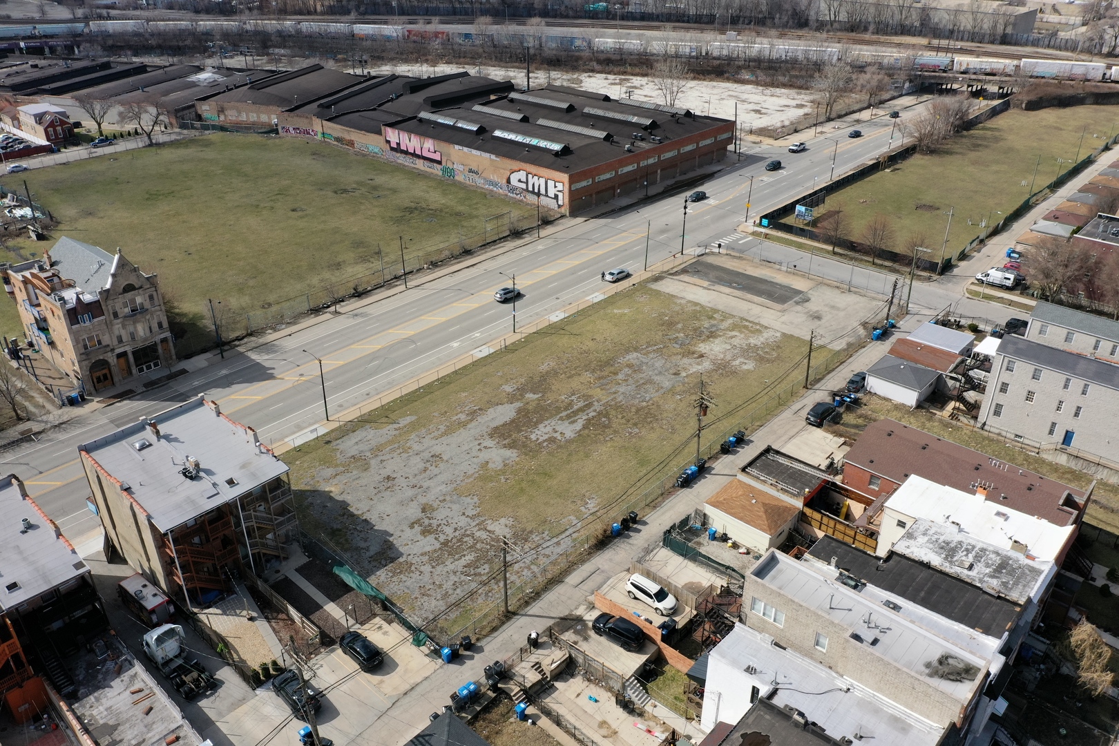 2432-2458 West Roosevelt Road Chicago, IL 60608 - Photo 4 of 18 an aerial view of a backyard with chairs