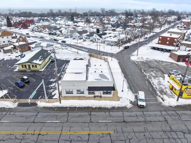 an aerial view of a city
