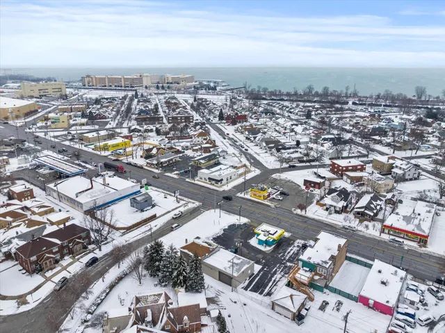 an aerial view of a city