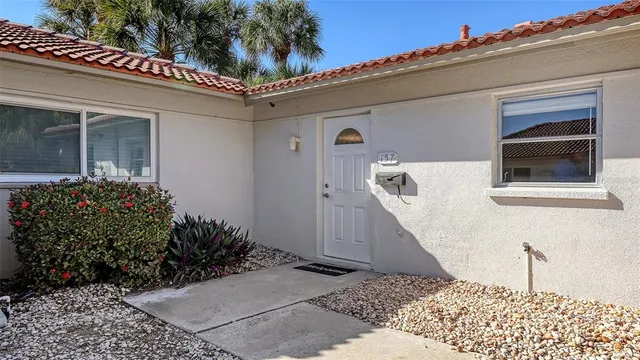 a view of a entryway front of a house