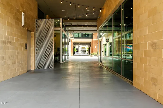 front view of a building with a street