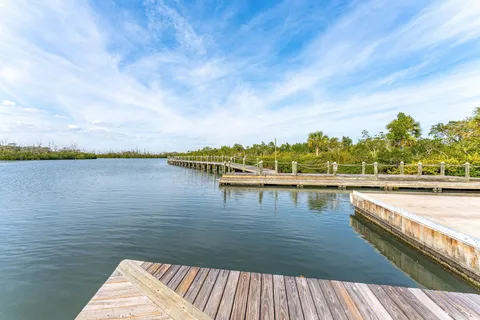 a view of river and deck