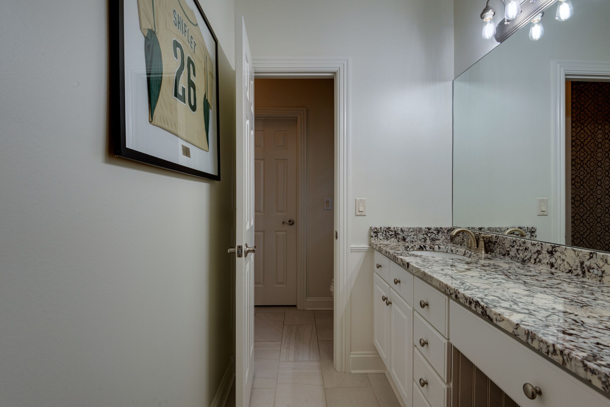 1432 Willowbrooke Circle Franklin, TN 37069 - Photo 29 of 41 a bathroom with a granite countertop sink and a mirror