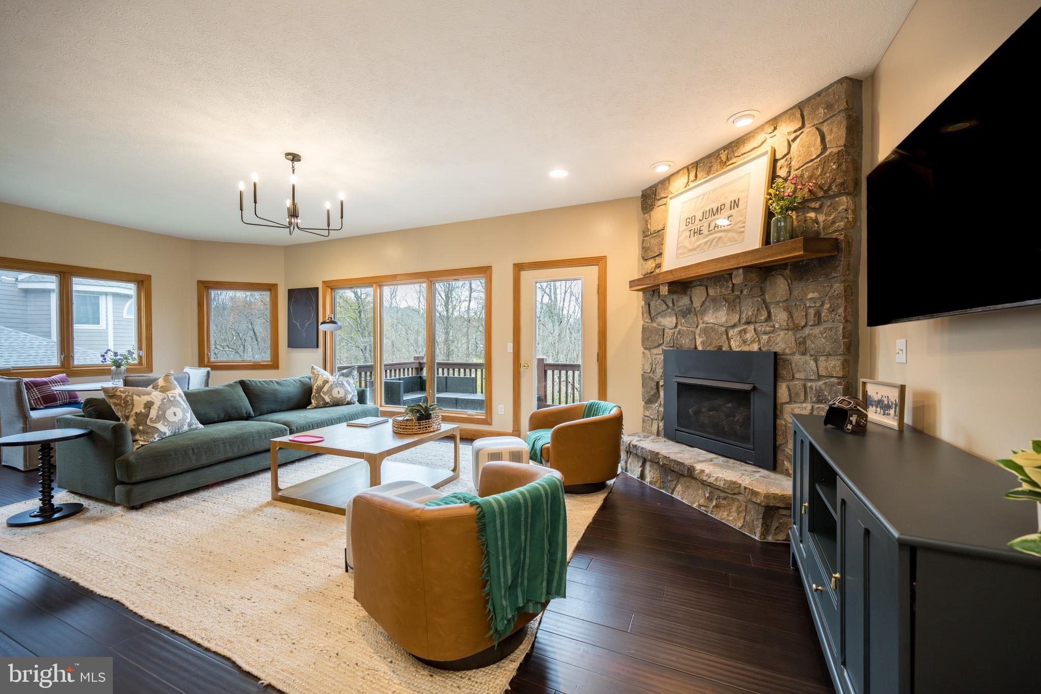 147 Marsh Hill Road McHenry, MD 21541 - Photo 16 of 60 a living room with furniture fireplace and a flat screen tv