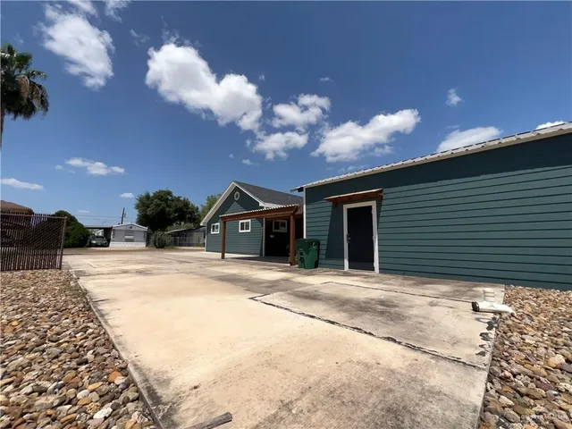 a view of a house with a patio
