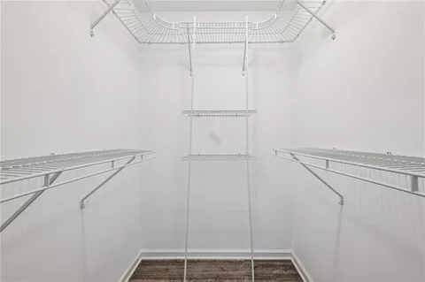 a view of a room with racks on the wall