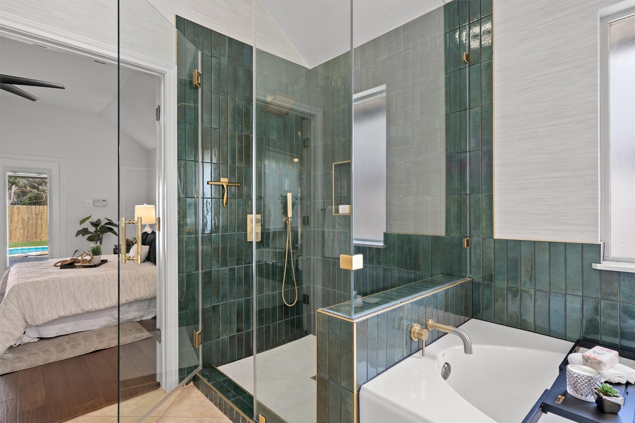 1014 Hackberry Drive Pflugerville, TX 78660 - Photo 16 of 38 The walk-in shower features premium marble tiled floor.