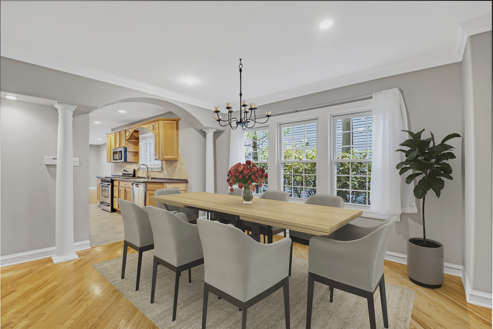 657 Chestnut Street Deerfield, IL 60015 - Photo 4 of 25 a view of a dining room with furniture window and wooden floor