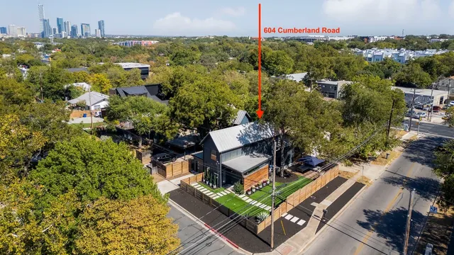 a view of a chairs in front of house