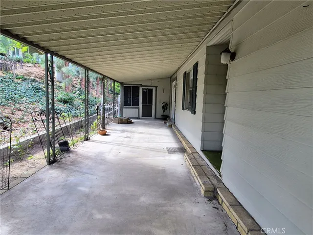 a view of a street with a mountain