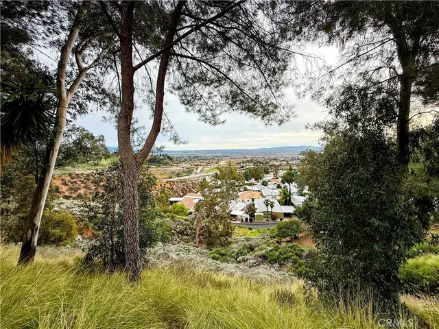 a view of a park with swings and slides