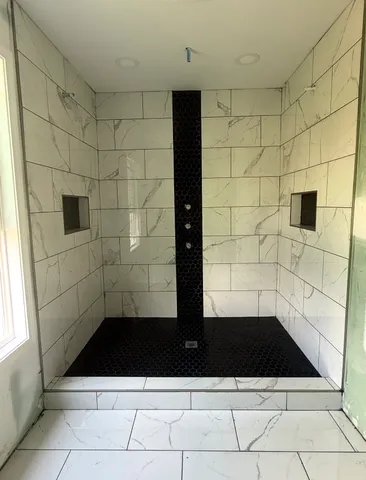 a bathroom with a shower