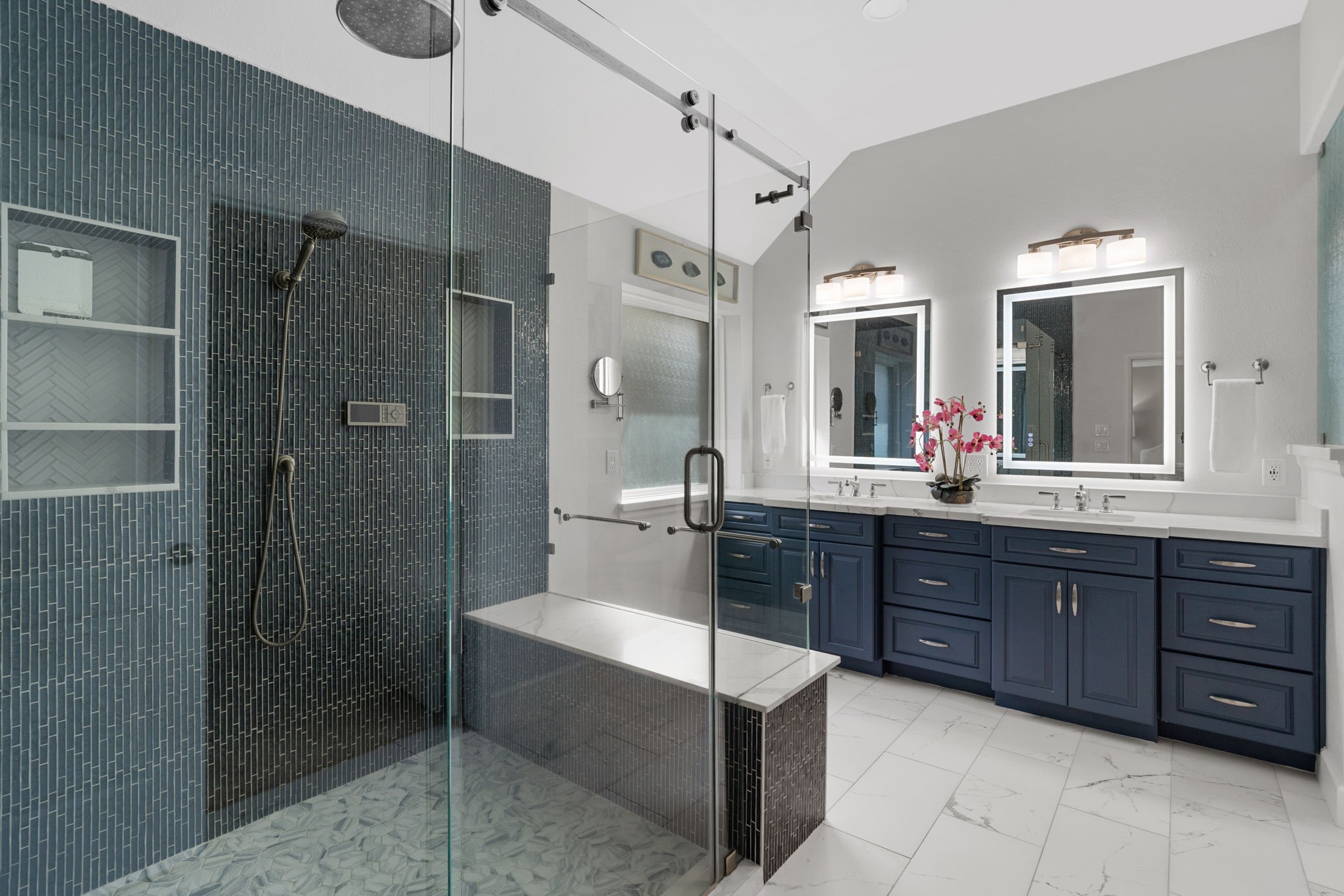 3426 Summer Ranch Drive Katy, TX 77494 - Photo 23 of 48 The primary bathroom impresses with an oversized walk-in shower featuring modern tile work, creating a spa-like experience right at home.