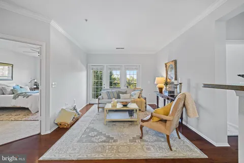 a living room with furniture rug and window