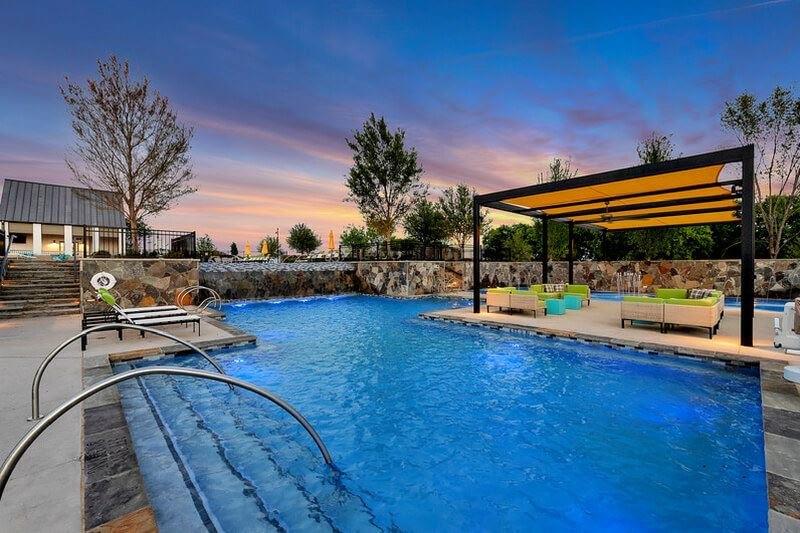 8876 Samara Street Frisco, TX 75035 - Photo 24 of 28 a view of outdoor space with swimming pool and furniture