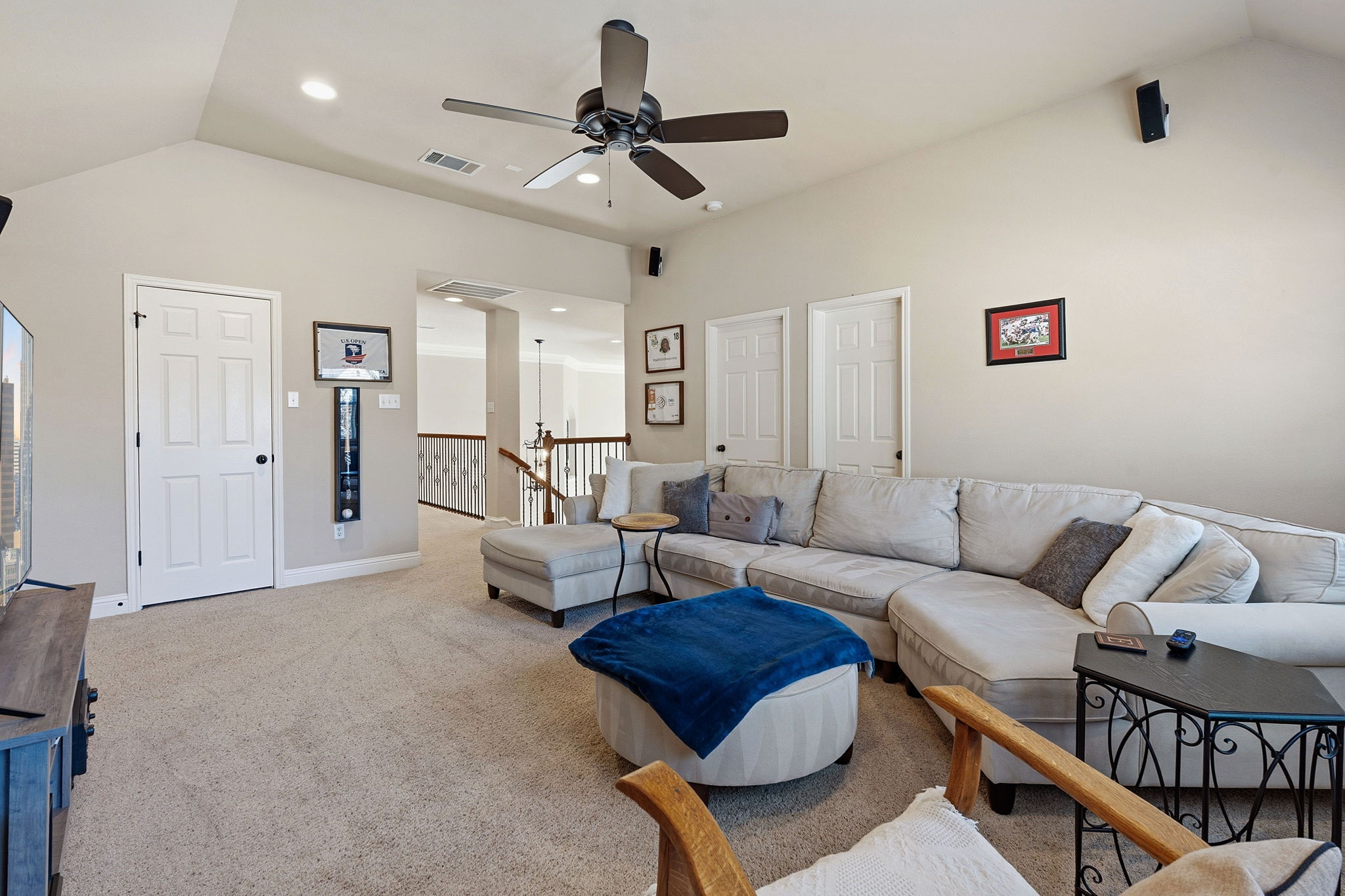 2807 Rambler Valley Drive Cedar Park, TX 78613 - Photo 14 of 38 a living room with furniture and a ceiling fan