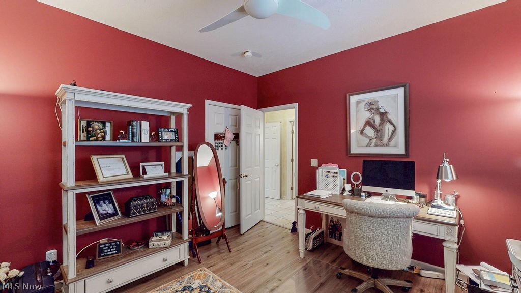 36845 Aberdeen Lane Solon, OH 44139 - Photo 14 of 24 Home office with wood finished floors and a ceiling fan