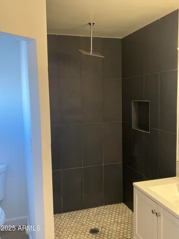 a bathroom with a shower