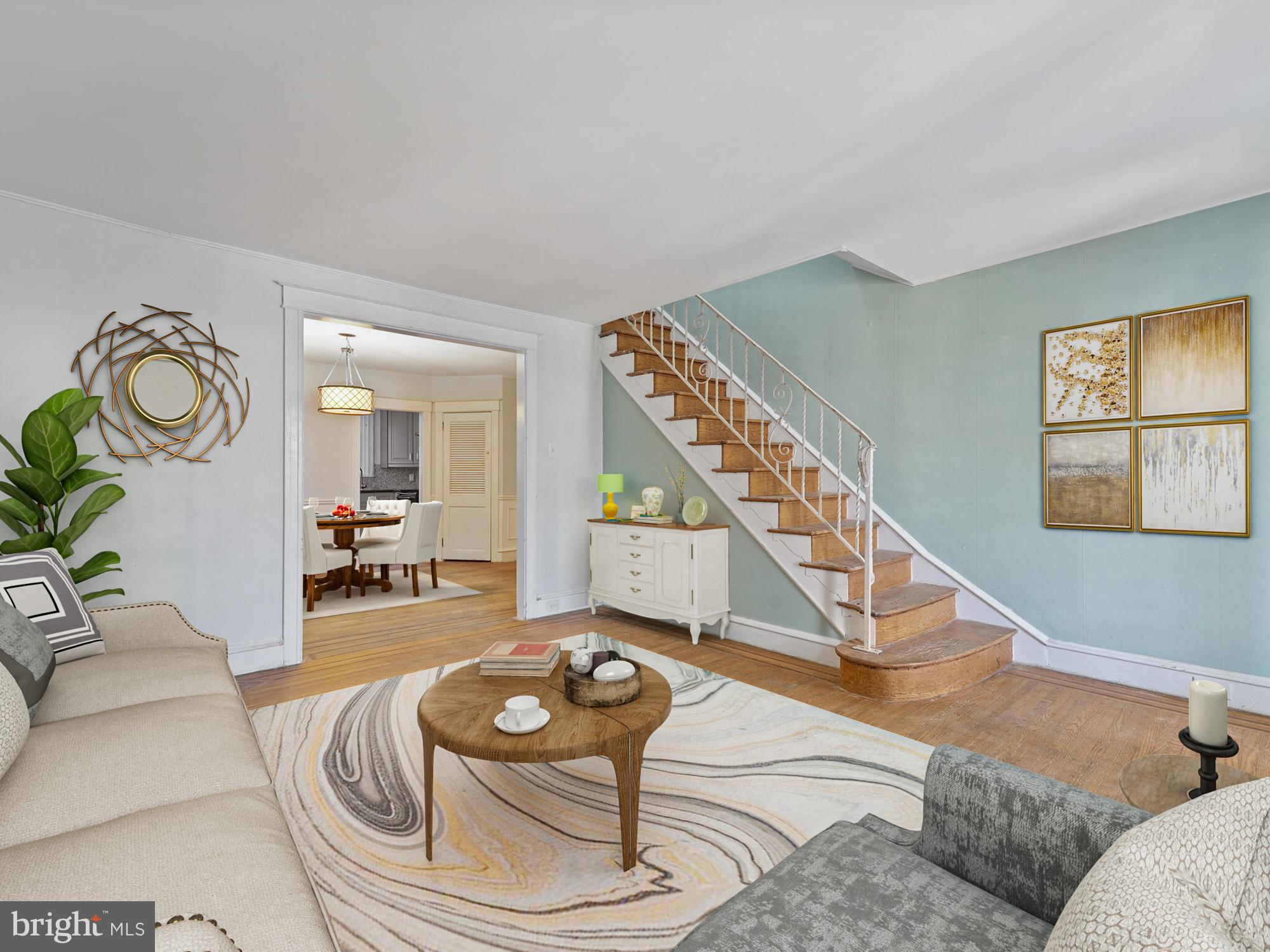 7264 Calvin Road Upper Darby, PA 19082 - Photo 2 of 19 Virtually Staged Living Room