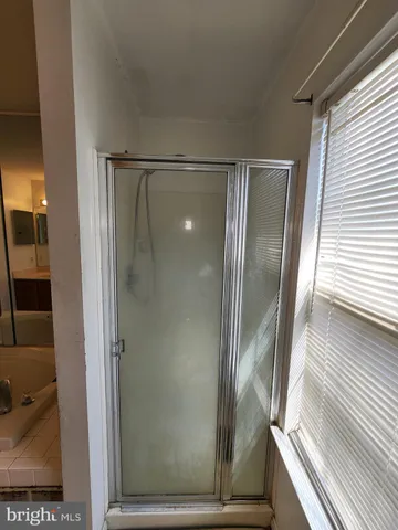 a bathroom with a tub a sink and a shower