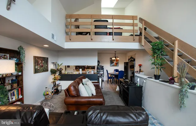 a living room with furniture