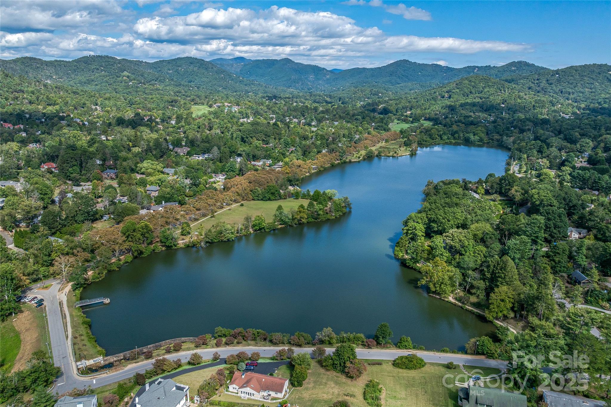 33 Grovepoint Way Asheville, NC 28804 - Photo 14 of 32 a aerial view of a houses with a lake view