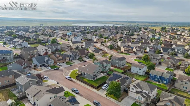 an aerial view of multiple house