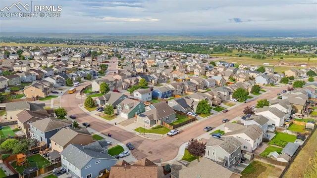 an aerial view of a city