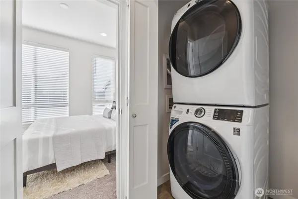 a room with a washer and dryer