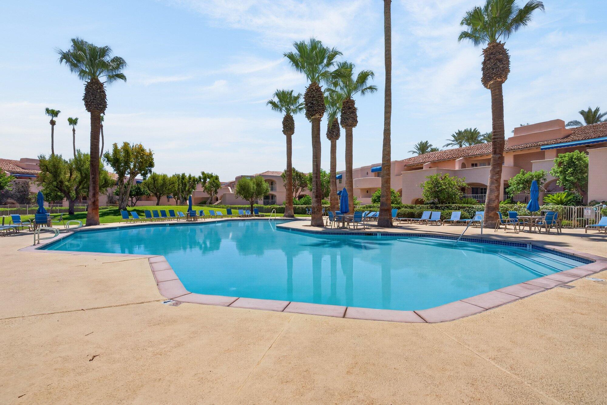 500 East Amado Road, Unit 313 Palm Springs, CA 92262 - Photo 25 of 32 a view of a lake with a palm and palm trees