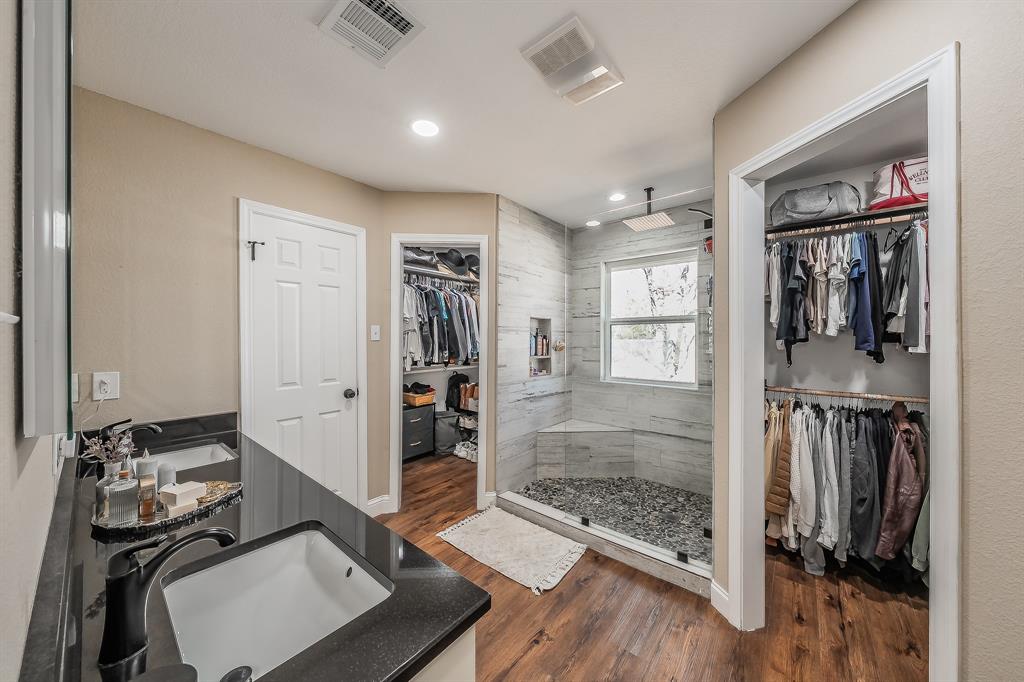 1325 North Katy Road Elm Mott, TX 76640 - Photo 8 of 29 Primary Bathroom with double closest and a gorgeous walk in shower
