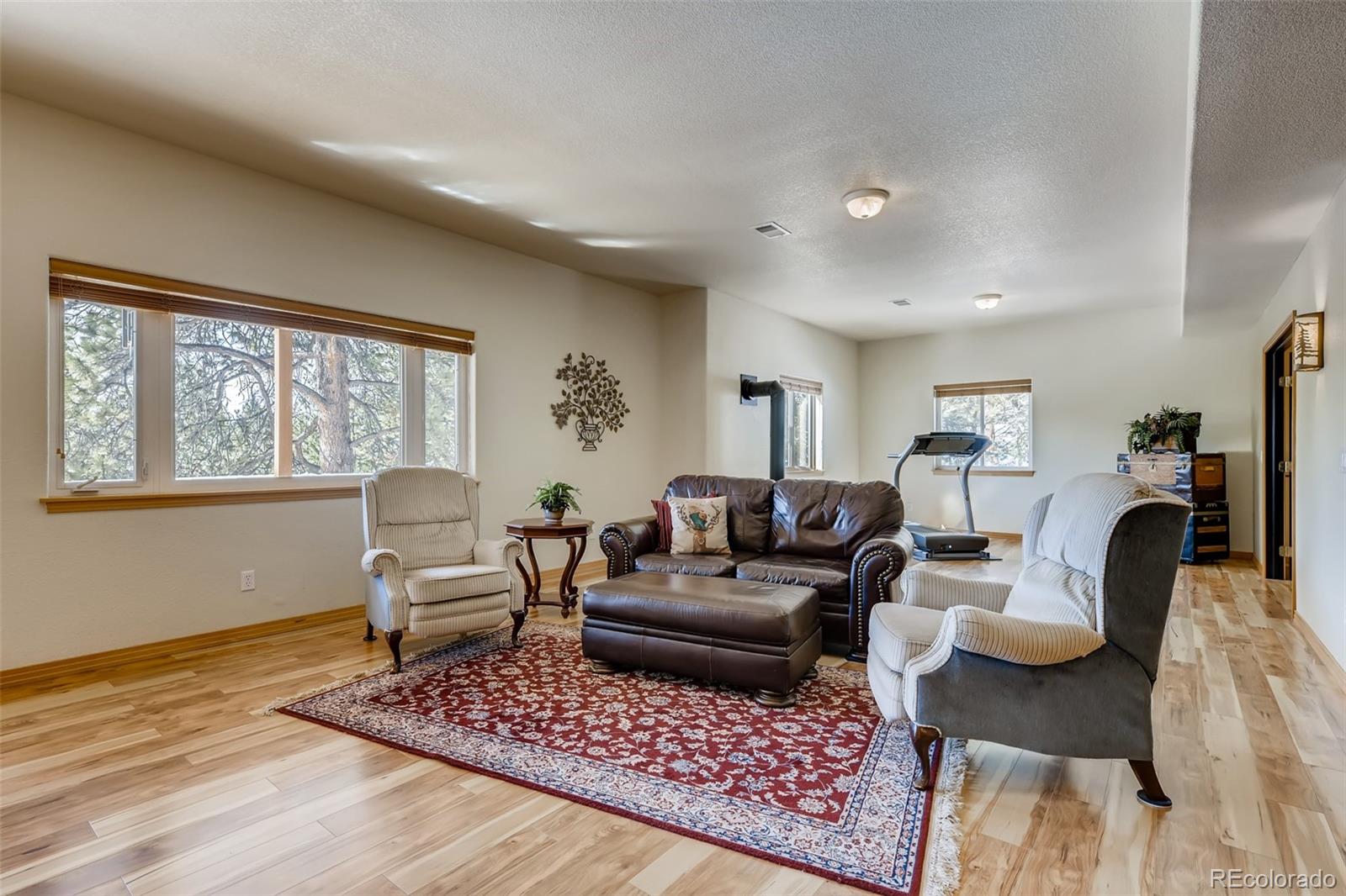 35681 Upper Aspen Lane Pine, CO 80470 - Photo 21 of 36 a living room with furniture a rug and a large window