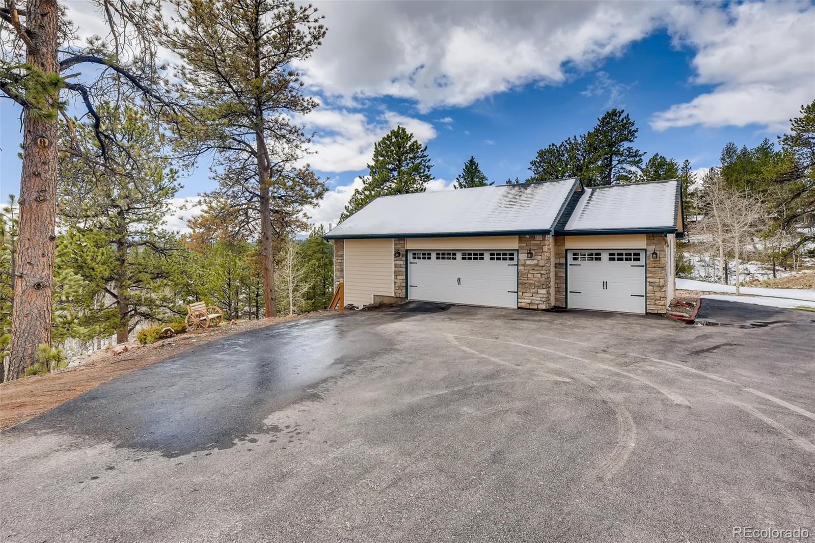 35681 Upper Aspen Lane Pine, CO 80470 - Photo 30 of 36 a view of a house with a yard and garage