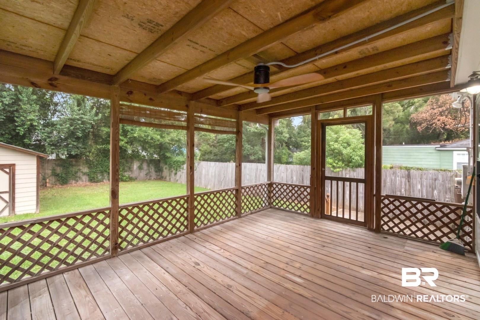 208 Morgan Avenue Mobile, AL 36606 - Photo 18 of 27 Unfurnished sunroom with ceiling fan and beamed ceiling