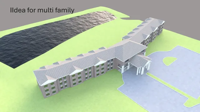 a view of a swimming pool with lawn chairs and couches